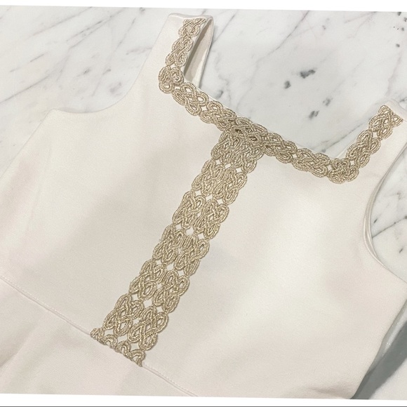 NWT Beautiful Janie and Jack Ivory Dress w/ Gold Detailing Sz. 5 - Picture 5 of 6